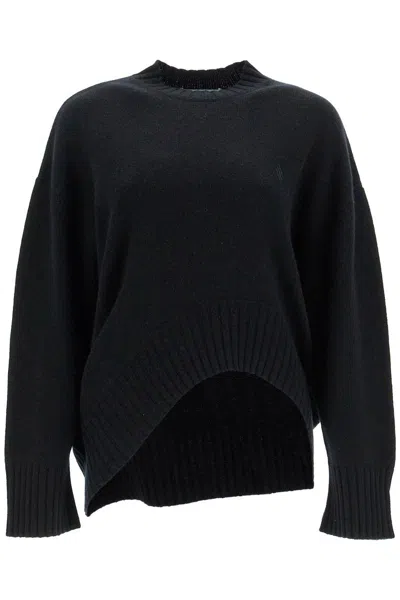 Attico Black Oversize Sweater In Wool And Cashmere Woman In Black
