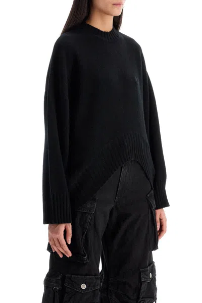 Attico Black Oversize Sweater In Wool And Cashmere Woman In Black