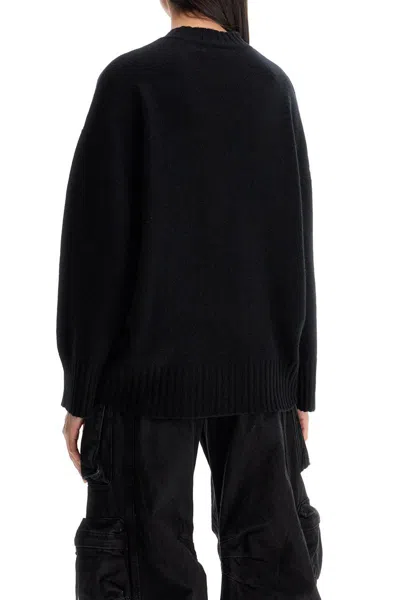 Attico Black Oversize Sweater In Wool And Cashmere Woman In Black
