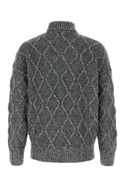 Hugo Boss Relaxed-fit Sweater With Cable-knit Structure In Grey