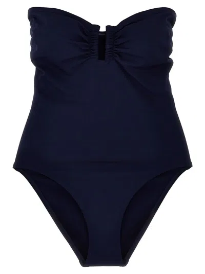 Eres 'cassiopee' Strapless High-cut Ruched One-piece Swimsuit In Blue