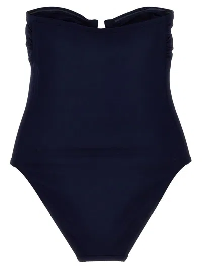 Eres 'cassiopee' Strapless High-cut Ruched One-piece Swimsuit In Blue