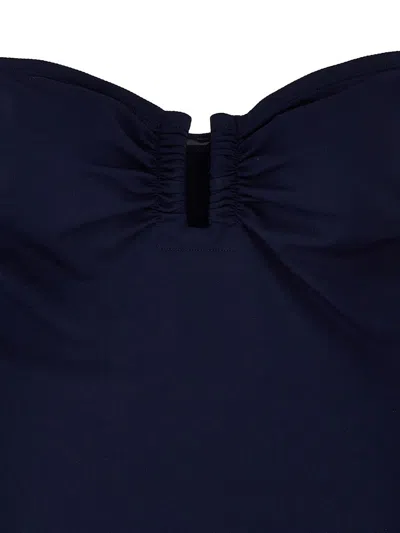 Eres 'cassiopee' Strapless High-cut Ruched One-piece Swimsuit In Blue