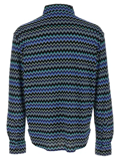 Missoni Zick-zack-hemd Aus Baumwolle Mit Brusttasche In Multicolor