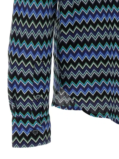 Missoni Zick-zack-hemd Aus Baumwolle Mit Brusttasche In Multicolor