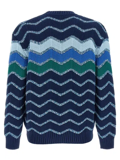 Missoni Pullover Mit Rundhalsausschnitt Und Makro-zickzack- Und Melange-details In Multicolor