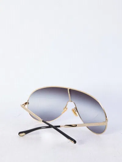Chloé Gold Grey Metal Sunglasses In Black