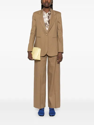 Alysi Linen Blend Single-breasted Blazer Jacket