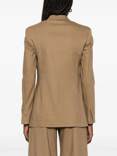 Alysi Linen Blend Single-breasted Blazer Jacket