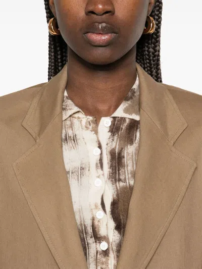 Alysi Linen Blend Single-breasted Blazer Jacket