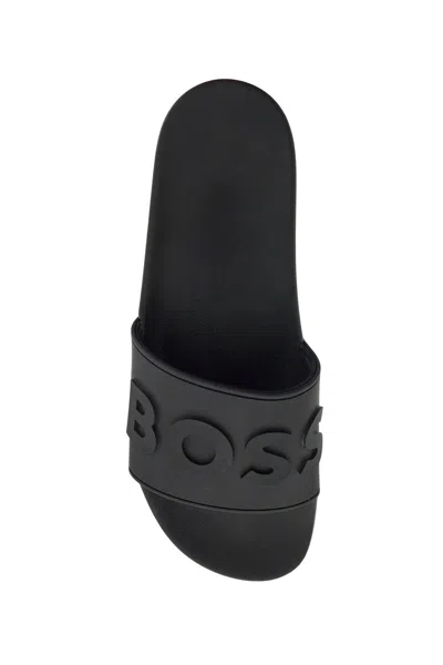 Hugo Boss Boss Black Minimalist Men's Slippers With Emed Logo