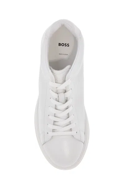 Hugo Boss Boss Men's Sneakers Bulton_runn_gr White Leather With Rubber Sole