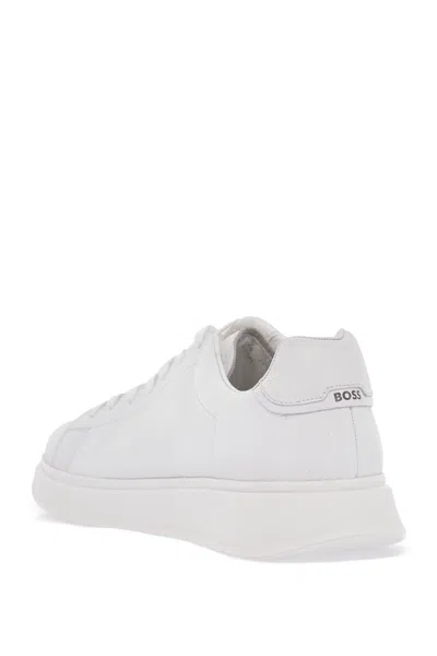 Hugo Boss Boss Men's Sneakers Bulton_runn_gr White Leather With Rubber Sole
