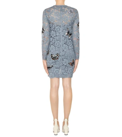 Shop Valentino Lace Dress In Ardesia