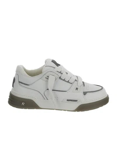 Represent Studio Leather Gradient Sole Sneakers In Gray