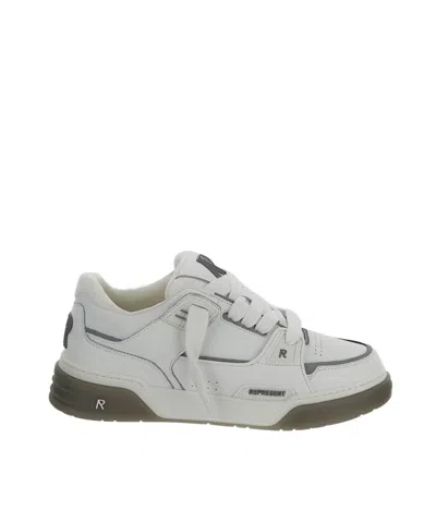 Represent Studio Leather Gradient Sole Sneakers In Gray