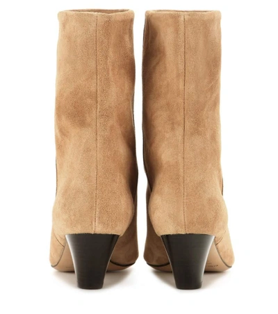 Shop Isabel Marant Dyna Suede Boots In Beige