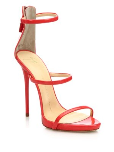 Giuseppe Zanotti Leather 3-strap Sandals In Coral