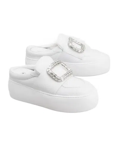 Roger Vivier Embellished Platform Sandals In White