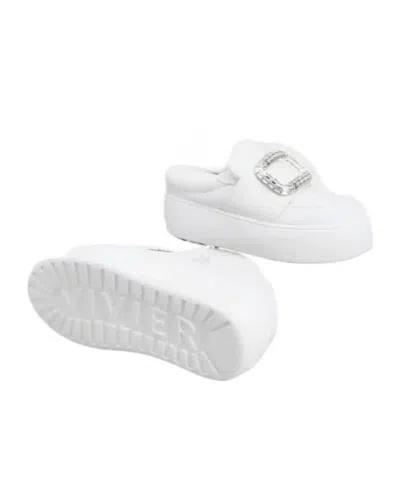 Roger Vivier Embellished Platform Sandals In White