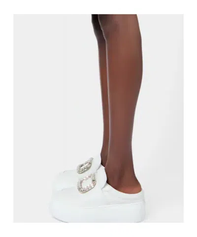 Roger Vivier Embellished Platform Sandals In White