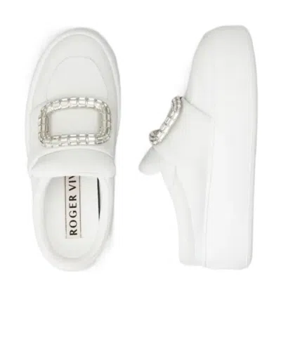 Roger Vivier Embellished Platform Sandals In White