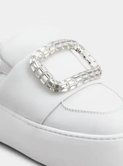 Roger Vivier Embellished Platform Sandals In White