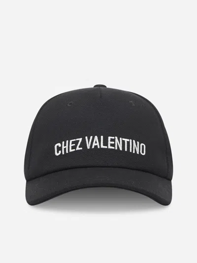 Valentino Cotton Baseball Cap With Embroidery