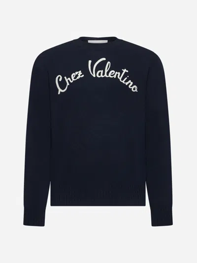 Valentino Logo-embroidered Wool Sweater