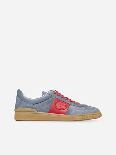 Valentino Garavani Men Upvillage Low Top Sneaker In Split Leather And Calfskin Nappa Leather