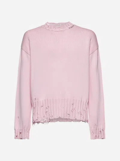 Marni Pink Cotton Crewneck Sweater