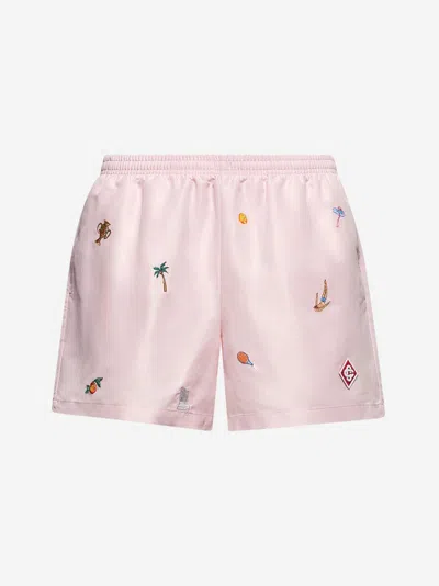 Casablanca Motif-embroidered Swim Shorts