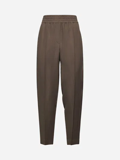 Brunello Cucinelli Women Fluid Linen Pull On In Brown