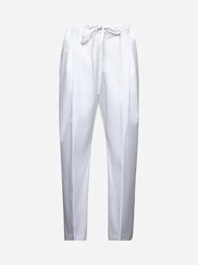 Khaite White Poplin Trenton Trousers