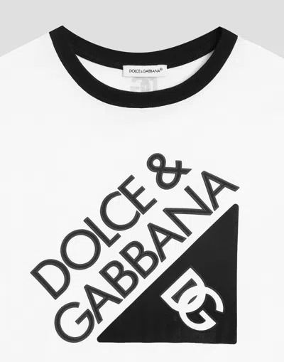 Dolce & Gabbana Jersey T-shirt With Dolce&gabbana Logo In White