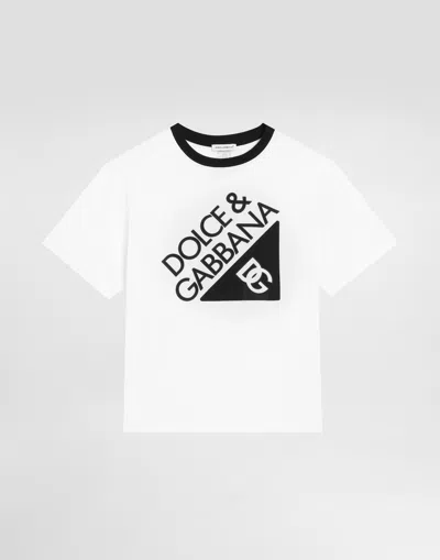 Dolce & Gabbana Jersey T-shirt With Dolce&gabbana Logo In White