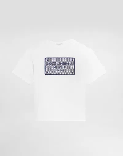 Dolce & Gabbana Jersey T-shirt With Branded Tag Patch In White