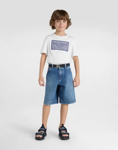 Dolce & Gabbana Jersey T-shirt With Branded Tag Patch In White