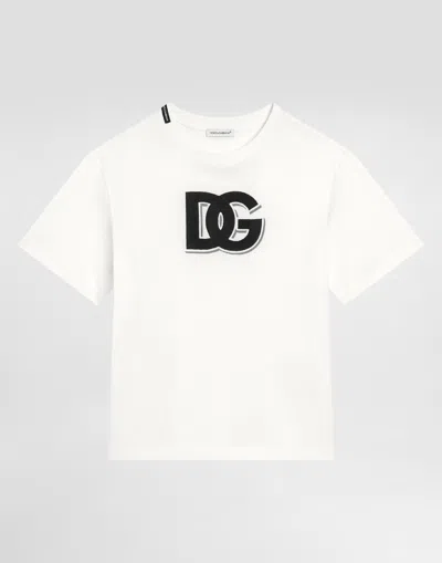 Dolce & Gabbana Jersey T-shirt With Dg Logo In White