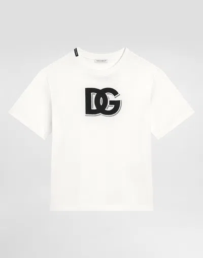 Dolce & Gabbana Jersey T-shirt With Dg Logo In White