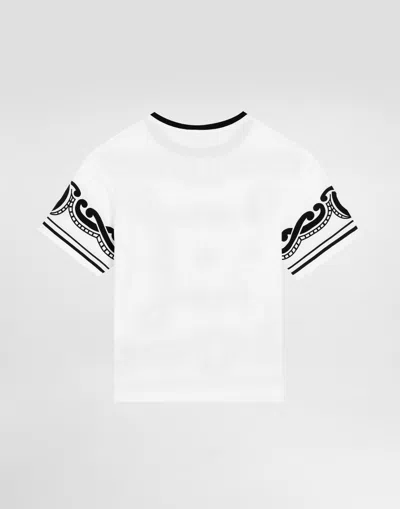 Dolce & Gabbana Cotton Bandana Print T-shirt In White