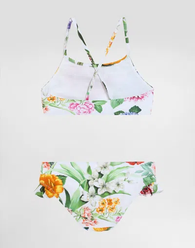 Dolce & Gabbana Girls Floral Print Bikini In Print
