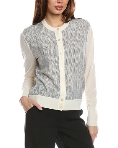 Hugo Boss Knitted-edge Panelled Jacket In White