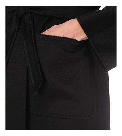 Shop Max Mara Lilia Cashmere Wrap Coat In Black