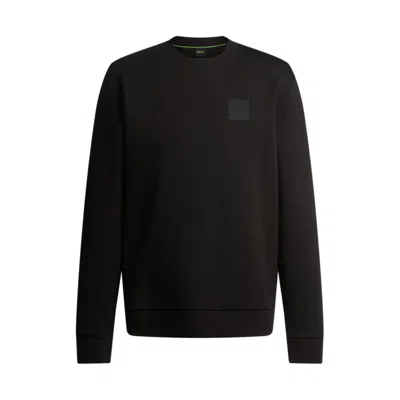 Hugo Boss Sweatshirt With Drop-needle Stitching In Black