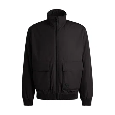 Hugo Boss Water-repellent Jacket In Matte Fabric In Black