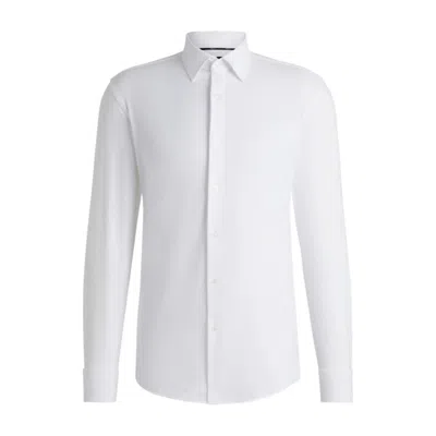 Hugo Boss Hank Slim Fit Solid Dress Shirt In White