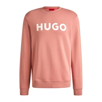 HUGO BOSS COTTON-TERRY REGULAR-FIT SWEATSHIRT WITH LOGO PRINT 