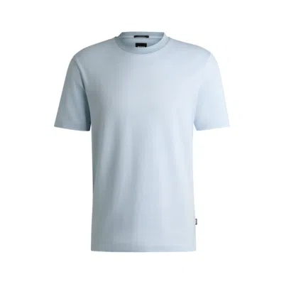 Hugo Boss Boss Tiburt Linen T-shirt In Blue