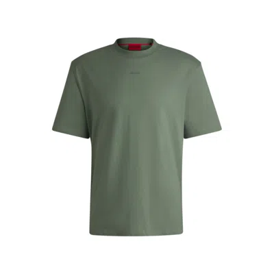 Hugo Boss Relaxed-fit T-shirt In Cotton With Logo Print In Green
